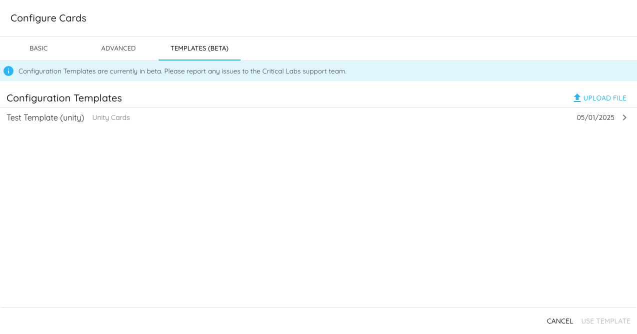 Configuration Templates Tab