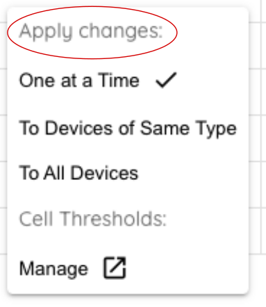 Apply Changes Options