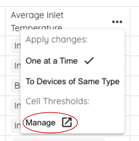 Cell Thresholds Manage Option