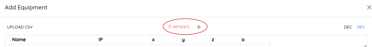 Bulk Add Sensors Button